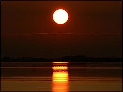 Loddin - Sonnenuntergang am Achterwasser
